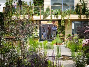 General view of the RHS Greening Grey Britain Garden at the Chelsea Flower Show